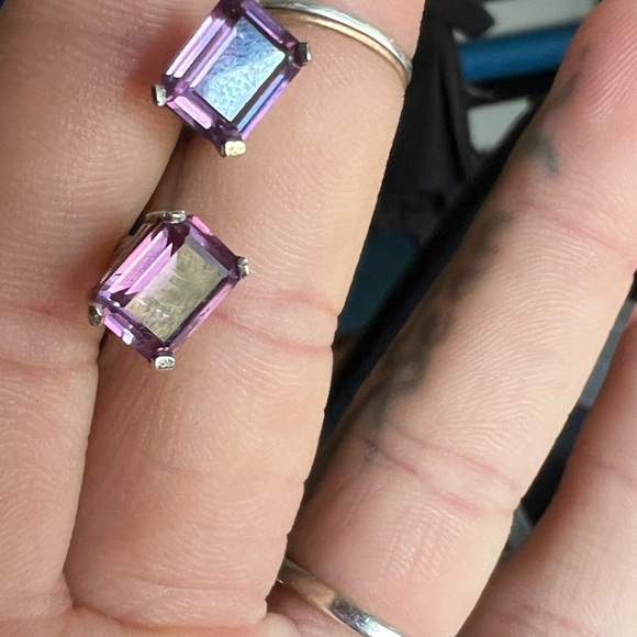 Sterling Jewelry - Synthetic alexandrite Earrings